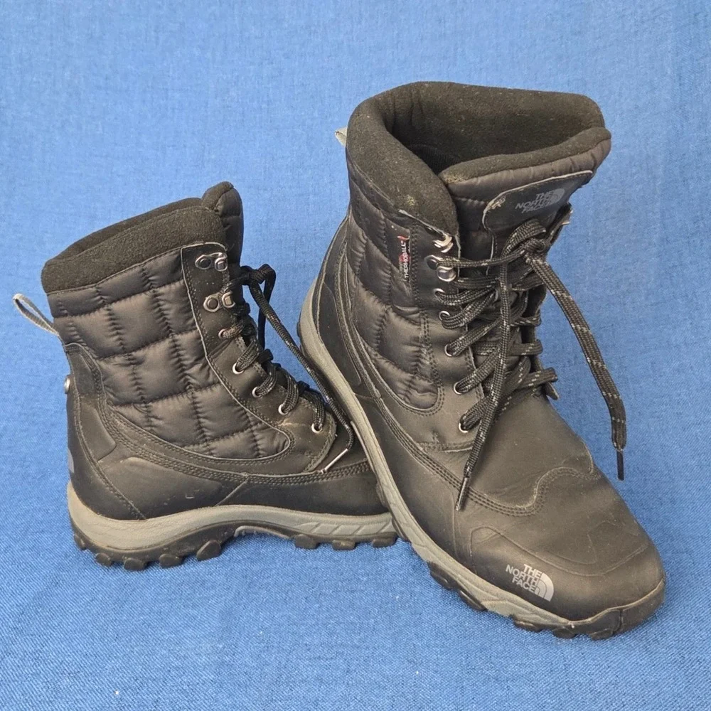 North Face Chilkat II Mens Black Waterproof Insulated Winter Boots CXR9 Size 10